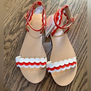 Janie and Jack BNWT big girl size 5, Orange and white sandals